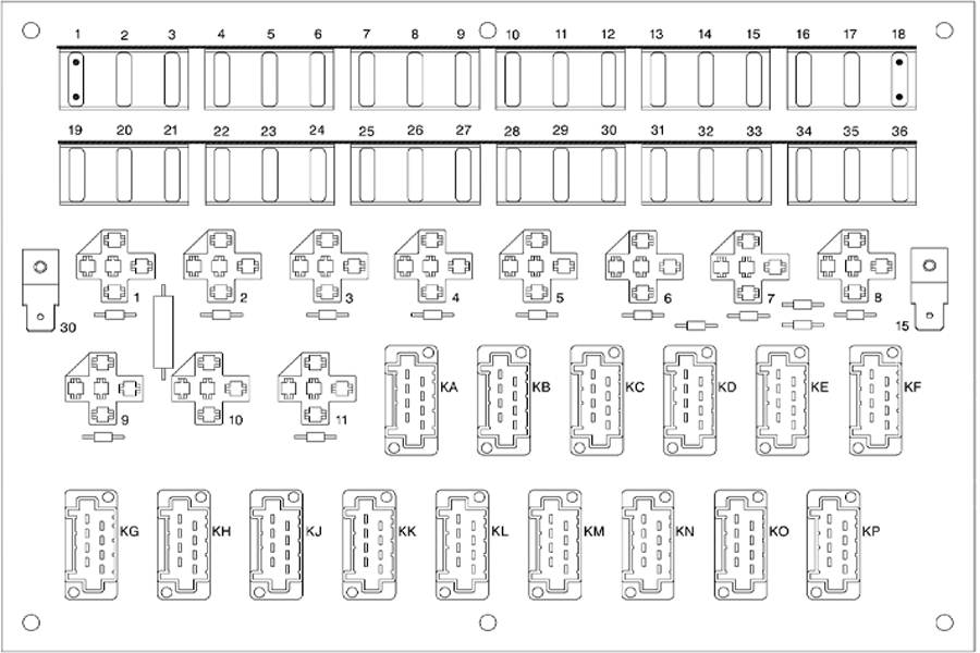 Predohraniteli Vol'vo, staraja jelektricheskaja sistema.